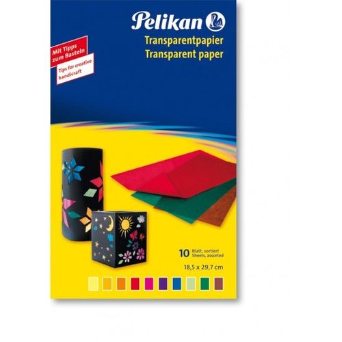 Pelikan Transparentpapier 10 Blatt a 18,5x29,7 cm, farbig sortiert