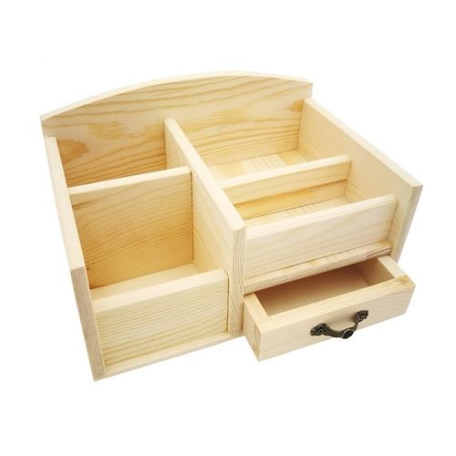 Schreibtisch-Utensilo Holz roh, 190x130x100 mm